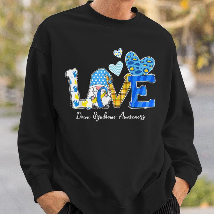 Love World Down Syndrome Day Awareness Leopard Gnome Ribbon Sweatshirt Gifts for Him