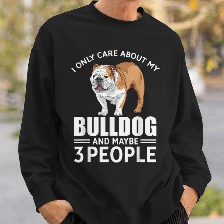 Lovely Dogs I Only Care Bulldog And Maybe 3 People Sweatshirt Gifts for Him
