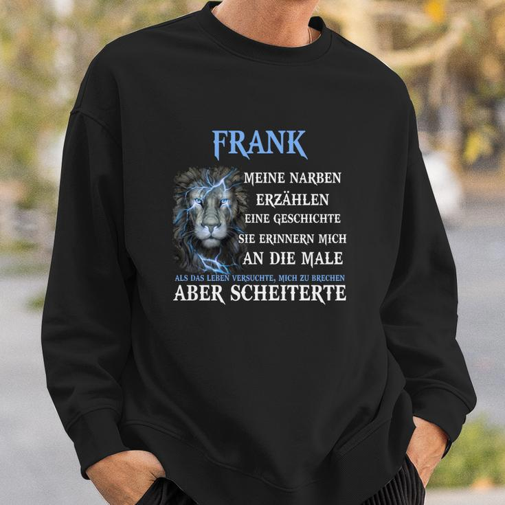 Löwenmotiv Sweatshirt mit Namen Frank, Inspirierendes Zitat Tee Geschenke für Ihn