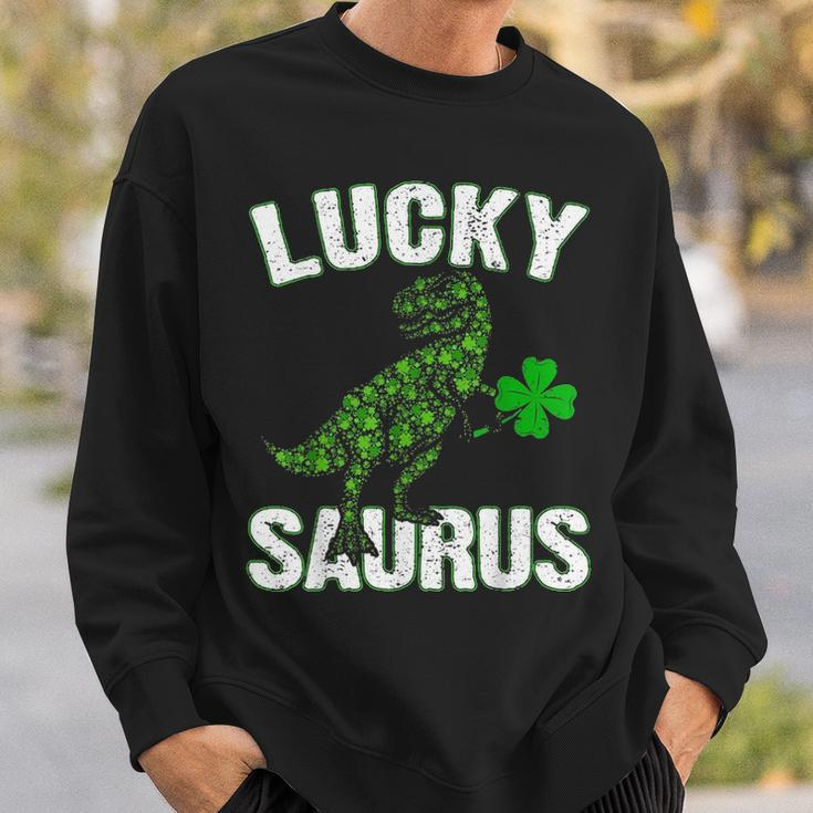 LuckyRex Saurus Clovers Shamrock St Patrick Day Gifts Sweatshirt Gifts for Him