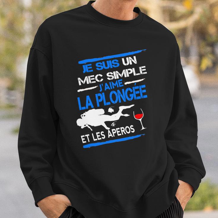 Lustiges Taucher Sweatshirt Je suis un mec simple für Herren Geschenke für Ihn