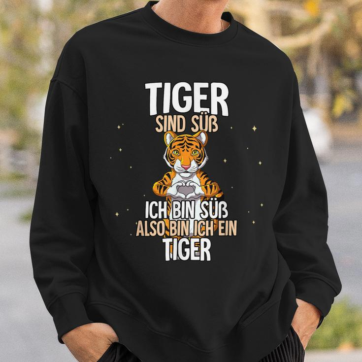 Lustiges Tiger Sweatshirt Tiger sind süß, also bin ich ein Tiger, Witziges Spruch-Sweatshirt Geschenke für Ihn