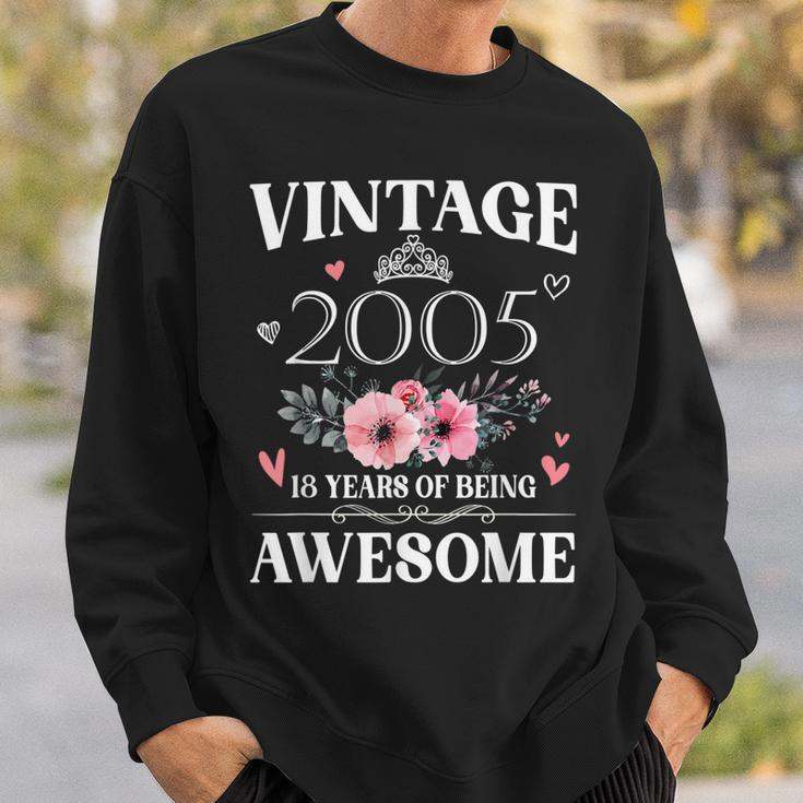 Made In 2005 18 Year Old 18Th Birthday Gift For Girl Women Sweatshirt Gifts for Him