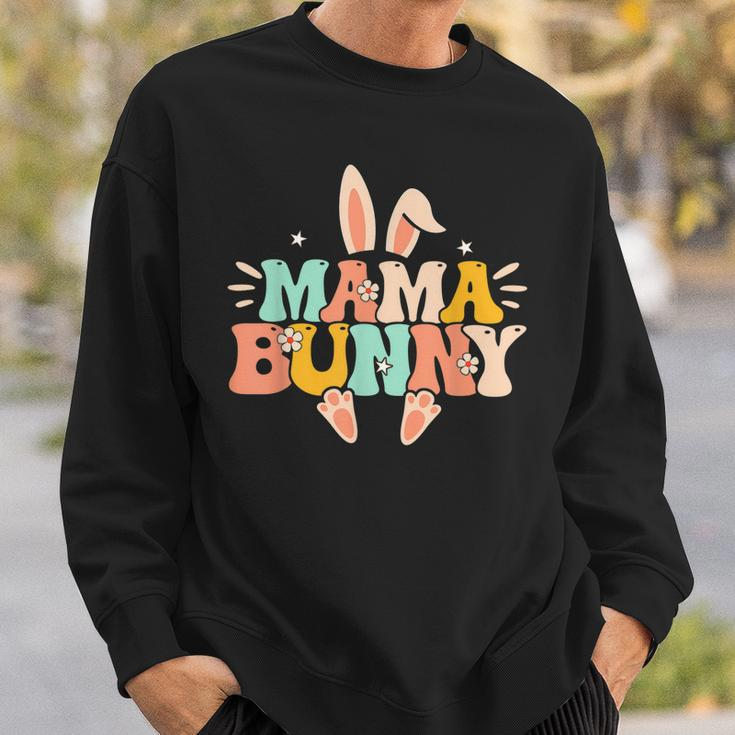 Mama Bunny Retro Groovy Bunny Mom Mommy Happy Easter Day Sweatshirt Gifts for Him