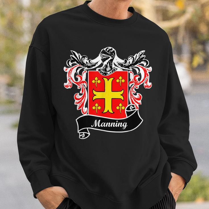 Manning Coat Of Arms Surname Last Name Family Crest Men Women Sweatshirt Graphic Print Unisex Gifts for Him