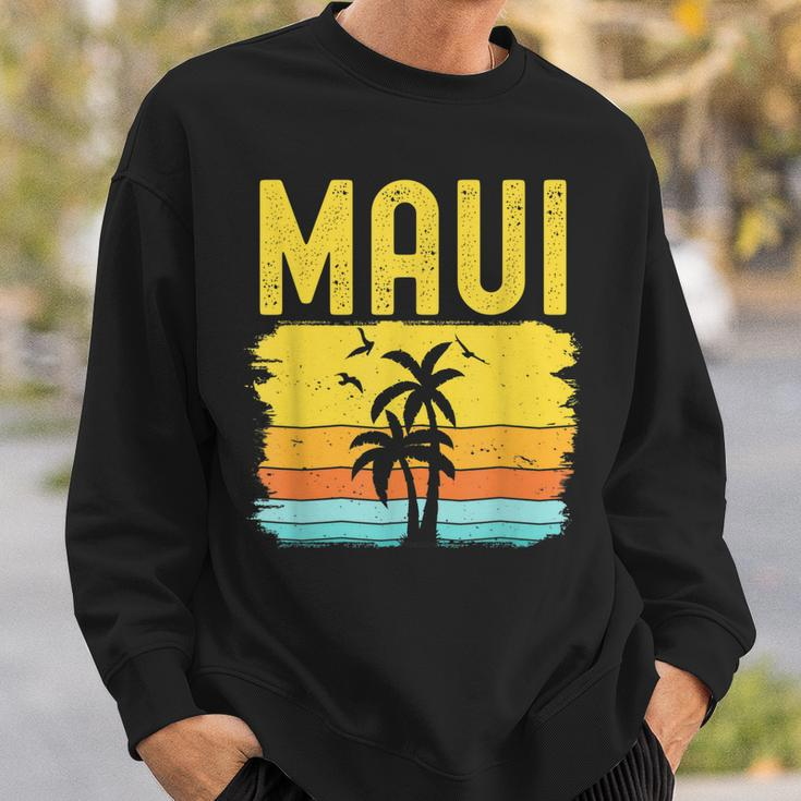 Maui Beach Hawaii Summer Vacation Hawaiian Sunset Vintage Sweatshirt Gifts for Him
