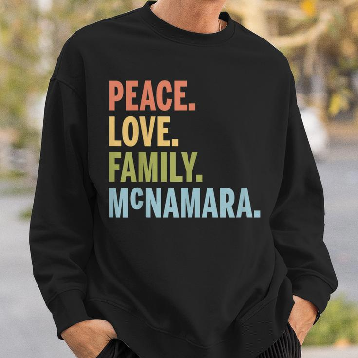 Mcnamara Last Name Peace Love Family Matching Sweatshirt Gifts for Him