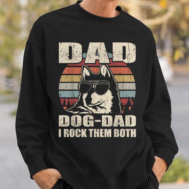Mens Alaskan Klee Kai Dad And Dog Dad I Rock Them Both Vintage Sweatshirt Gifts for Him
