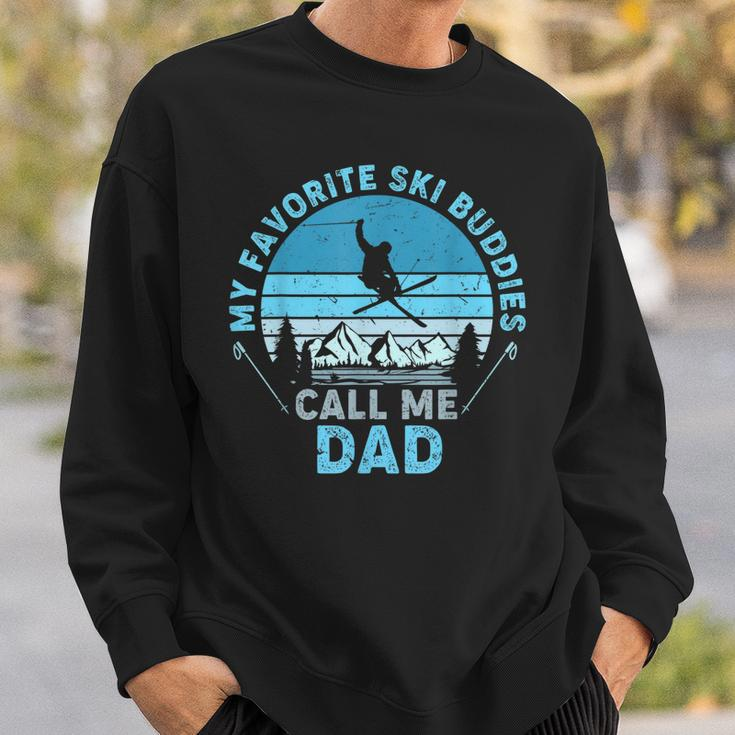 Mens Bddj Vintage My Favorite Ski Buddies Call Me Dad Fathers Day Sweatshirt Gifts for Him