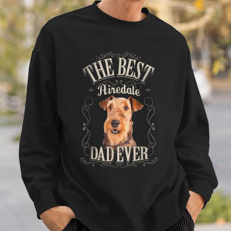 Mens Best Airedale Dad Ever Funny Airedale Terrier Gifts Vintage Sweatshirt Gifts for Him
