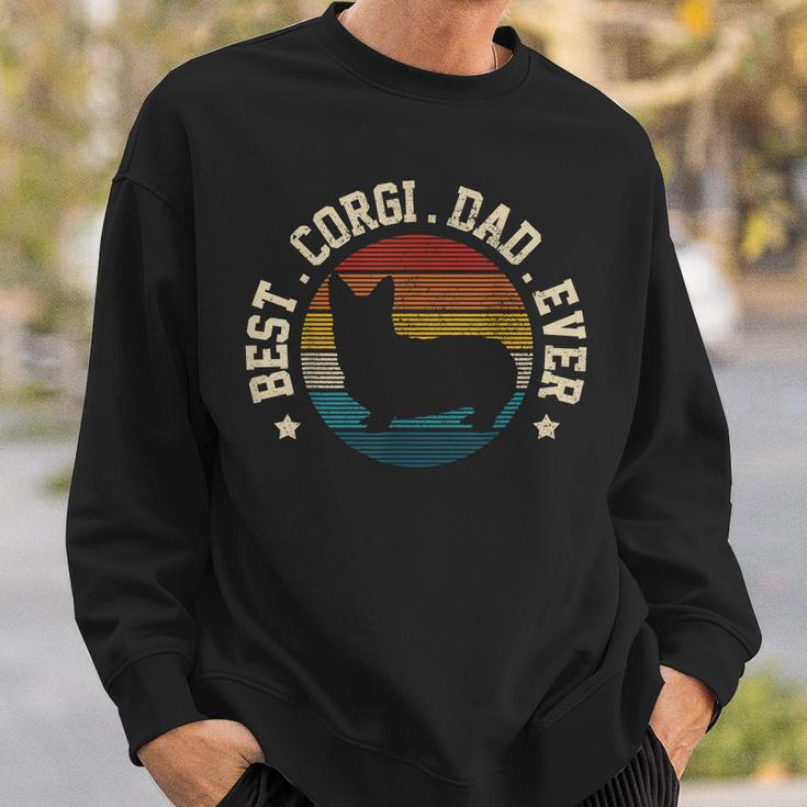 Mens Best Corgi Dad Ever Vintage Funny Cute Corgi Dog Gift Sweatshirt Gifts for Him