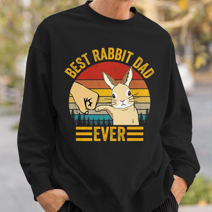 Mens Best Rabbit Dad Ever Vintage Rabbit Lover Best Bunny Dad Eve Sweatshirt Gifts for Him