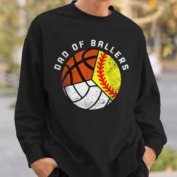 Mens Dad Of Ballers Funny Softball Volleyball Basketball Dad Sweatshirt Gifts for Him