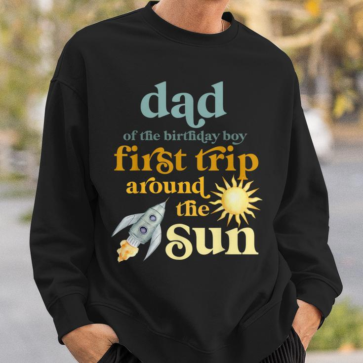 Mens Dad Outer Space 1St Birthday First Trip Around The Sun Baby Sweatshirt Gifts for Him