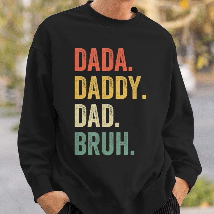 Mens Dada Daddy Dad Bruh Fathers Day Funny Dad Life Vintage Sweatshirt Gifts for Him