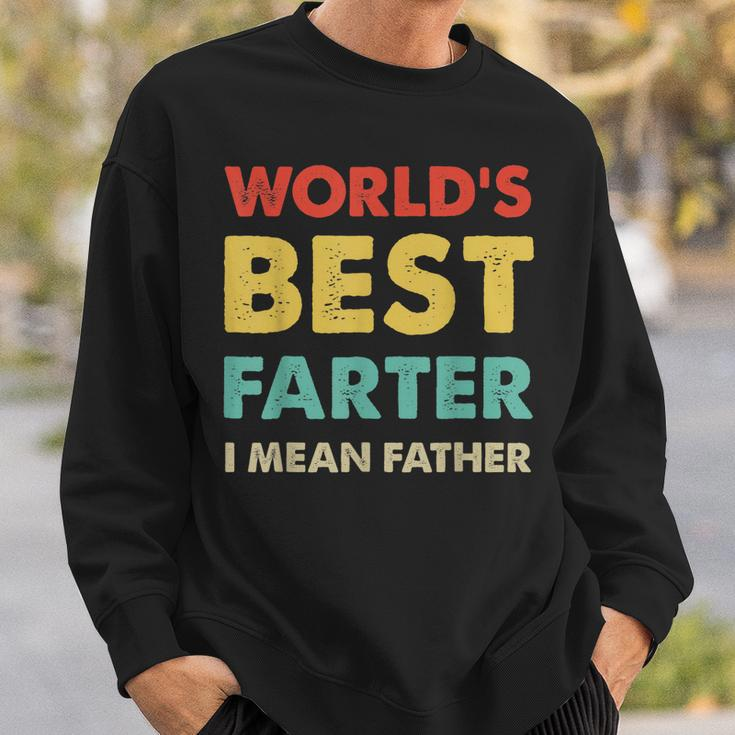 Mens Fathers Day Retro Dad Worlds Best Farter I Mean Father Sweatshirt Gifts for Him