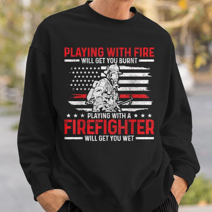 Mens Firefighter Funny Quote Fireman Patriotic Fire Fighter Gift Sweatshirt Gifts for Him