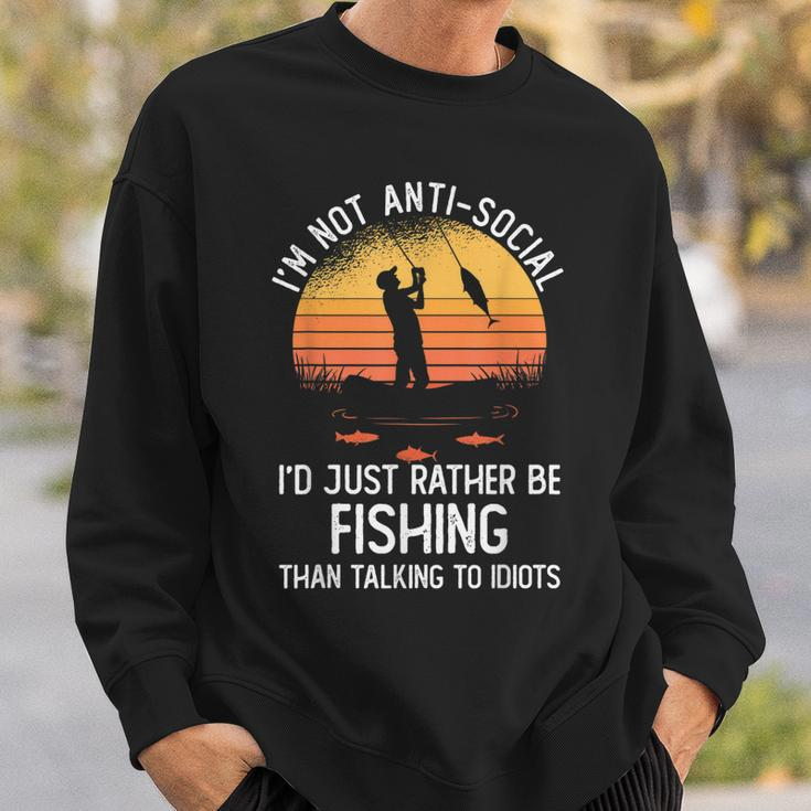 Mens Fishing | Id Rather Be Fishing | Funny Fishing Sweatshirt Gifts for Him