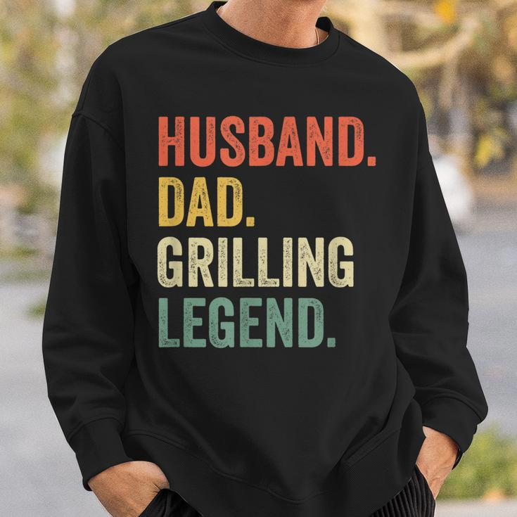 Mens Grilling Bbq Father Funny Husband Grill Dad Legend Vintage Sweatshirt Gifts for Him