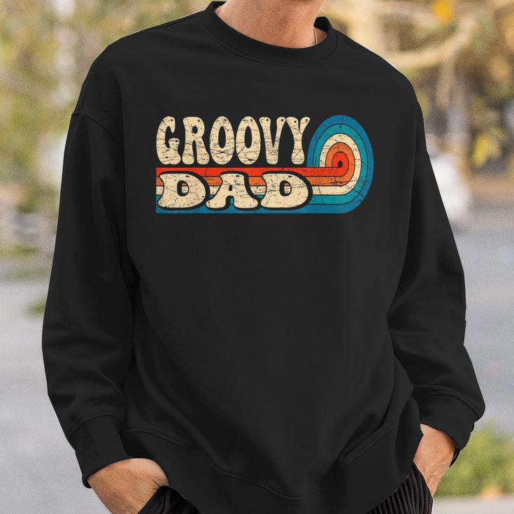 Mens Groovy Dad 70S Aesthetic Nostalgia 1970S Retro Dad Sweatshirt Gifts for Him