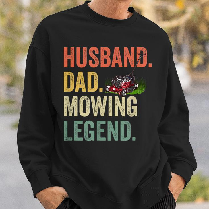 Mens Husband Dad Mowing Legend Lawn Care Gardener Father Funny V2 Sweatshirt Gifts for Him
