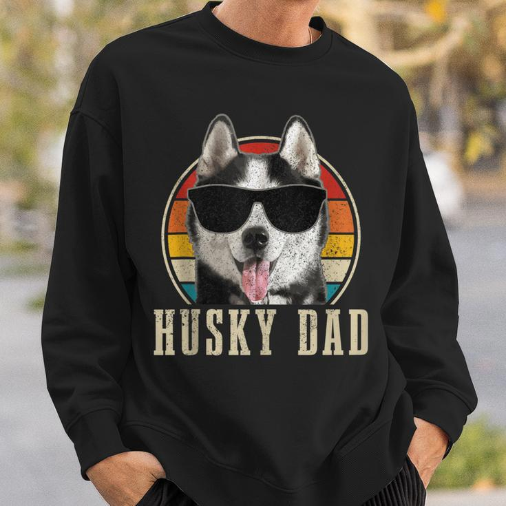 Mens Husky Dad Funny Dog Sunglasses Vintage Siberian Husky Sweatshirt Gifts for Him