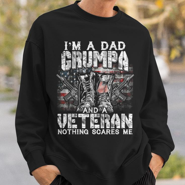 Mens Im A Dad Grumpa Veteran Nothing Scares Me Sweatshirt Gifts for Him