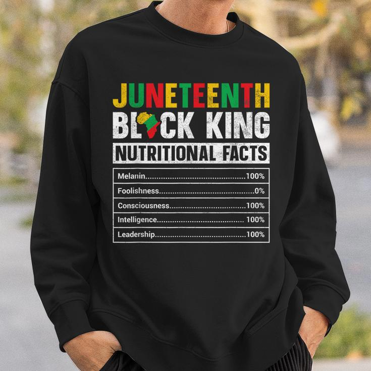 Mens Junenth Black King Nutritional Facts Melanin Men Father Sweatshirt Gifts for Him