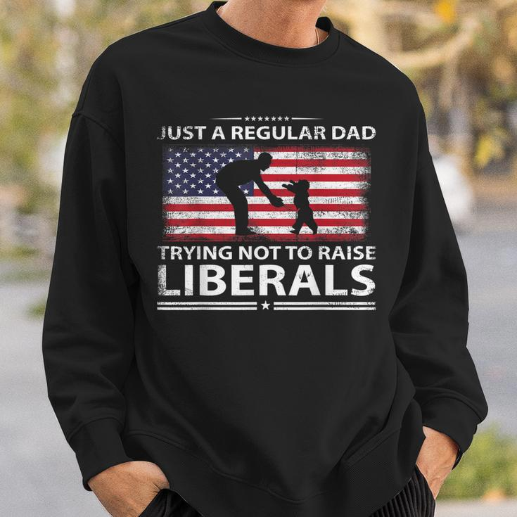 Mens Just A Regular Dad Trying Not To Raise Liberals Fathers Day Sweatshirt Gifts for Him
