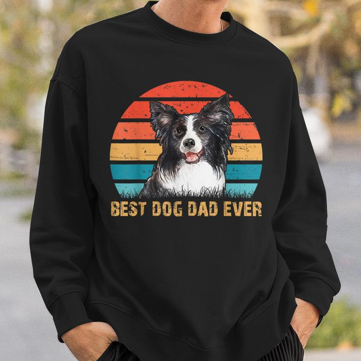 Mens Mens Quote Best Dog Dad Ever Vintage Border Collie Sweatshirt Gifts for Him