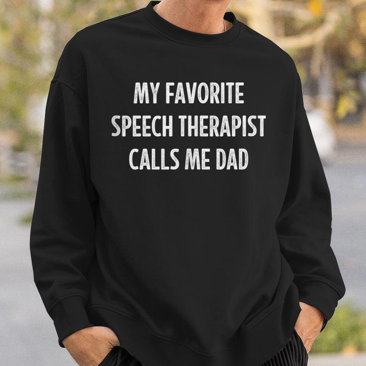 Mens My Favorite Speech Therapist Calls Me Dad - Vintage Style - Sweatshirt Gifts for Him