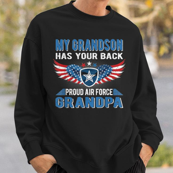 Mens My Grandson Has Your Back Proud Air Force Grandpa Military Sweatshirt Gifts for Him