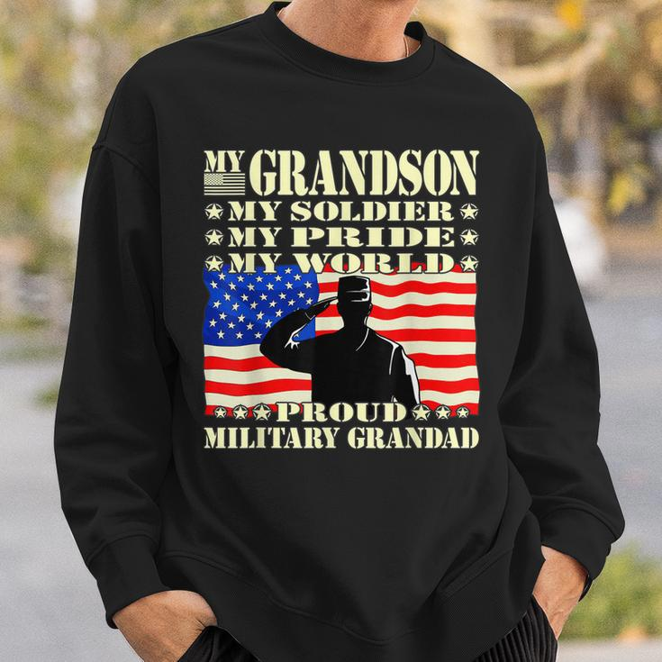Mens My Grandson My Soldier Hero Proud Military Grandad Gifts Sweatshirt Gifts for Him