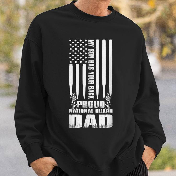 Mens My Son Has Your Back Proud National Guard Dad Army Dad Sweatshirt Gifts for Him