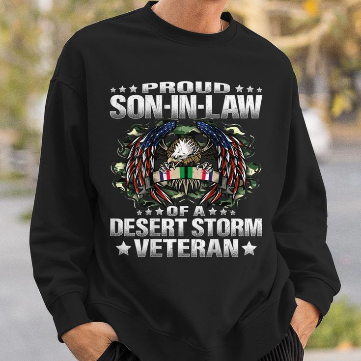 Mens Proud Son-In-Law Of A Desert Storm Veteran Vets Family Gift Men Women Sweatshirt Graphic Print Unisex Gifts for Him