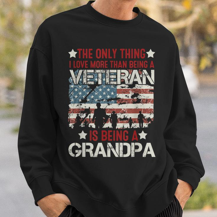 Mens Retired Military Veteran Grandfather Proud Grandpa Men Women Sweatshirt Graphic Print Unisex Gifts for Him