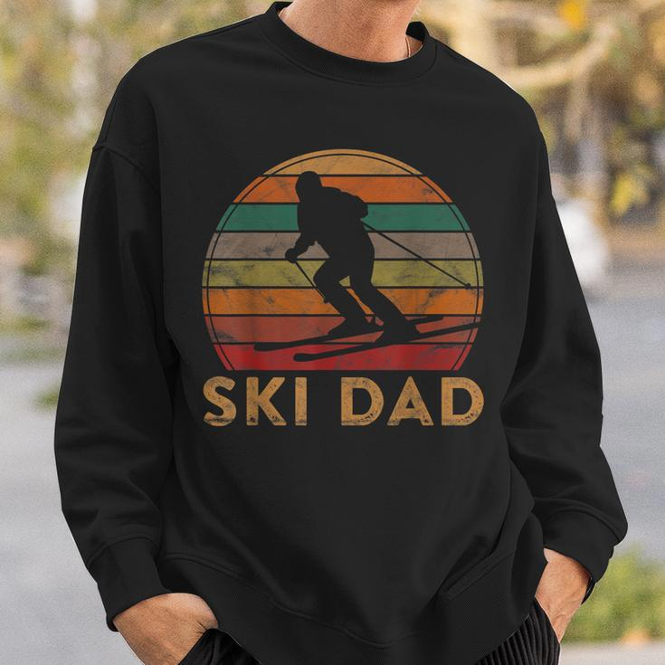 Mens Retro Ski Dad Sunset Winter Skiing Daddy Gift Father Skier Sweatshirt Gifts for Him