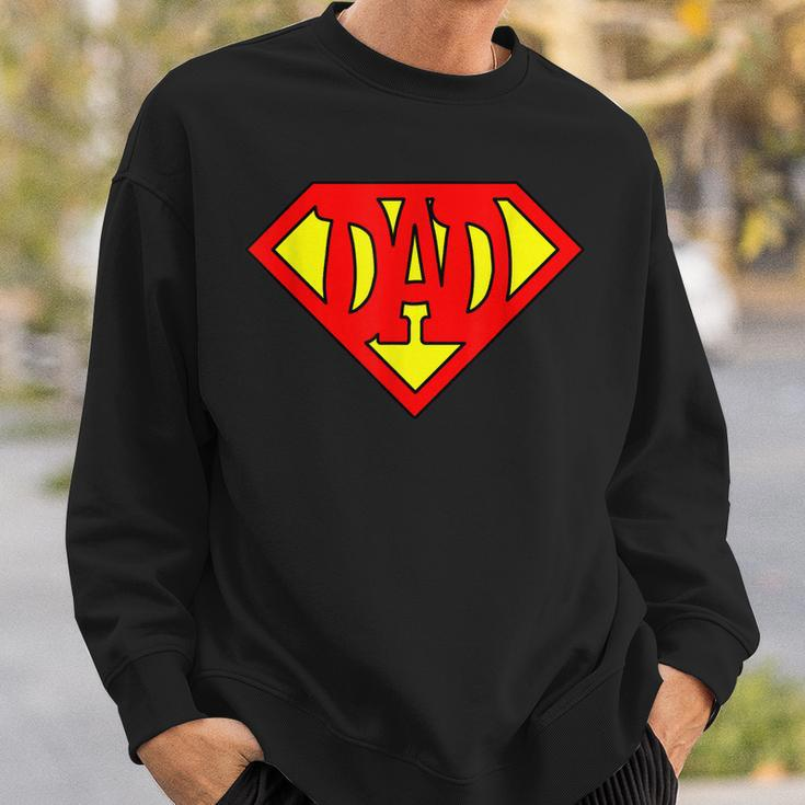 Mens Superdad Super Dad Super Hero Superhero Fathers Day Vintage Sweatshirt Gifts for Him