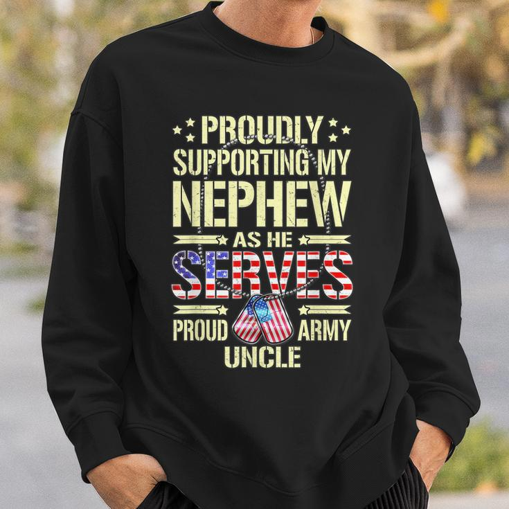 Mens Supporting My Nephew As He Serves - Proud Army Uncle Gift Men Women Sweatshirt Graphic Print Unisex Gifts for Him