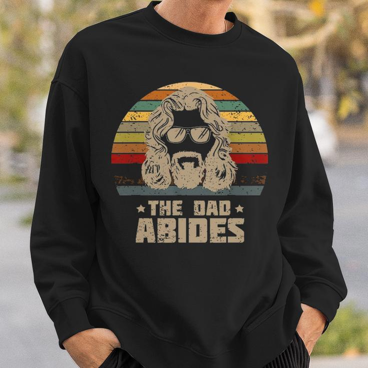 Mens The Dad Abides Retro Fathers Day Sweatshirt Gifts for Him