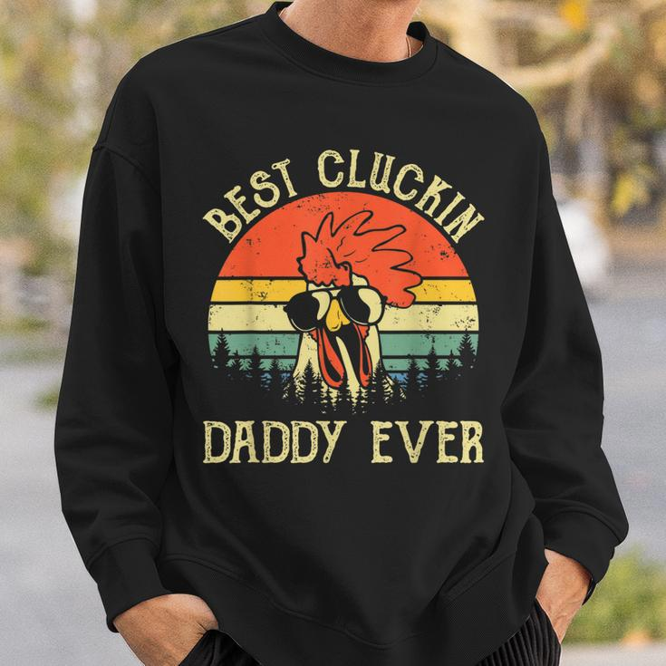 Mens Vintage Chicken Dad Best Cluckin Daddy Ever Proud Farmer Sweatshirt Gifts for Him