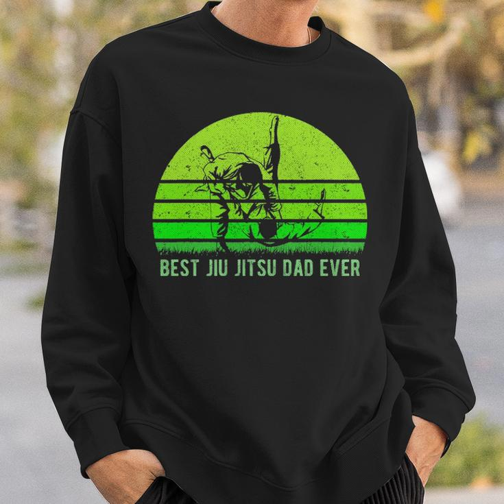 Mens Vintage Retro Best Jiu Jitsu Dad Ever Funny Dad Fathers Day Sweatshirt Gifts for Him