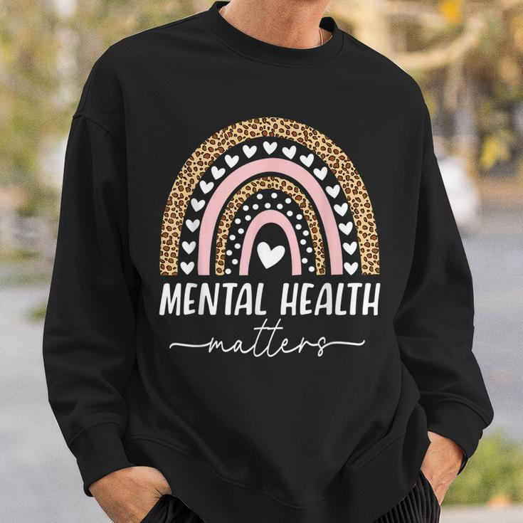 Mental Health Matters Human Brain Illness Awareness Rainbow Sweatshirt Gifts for Him