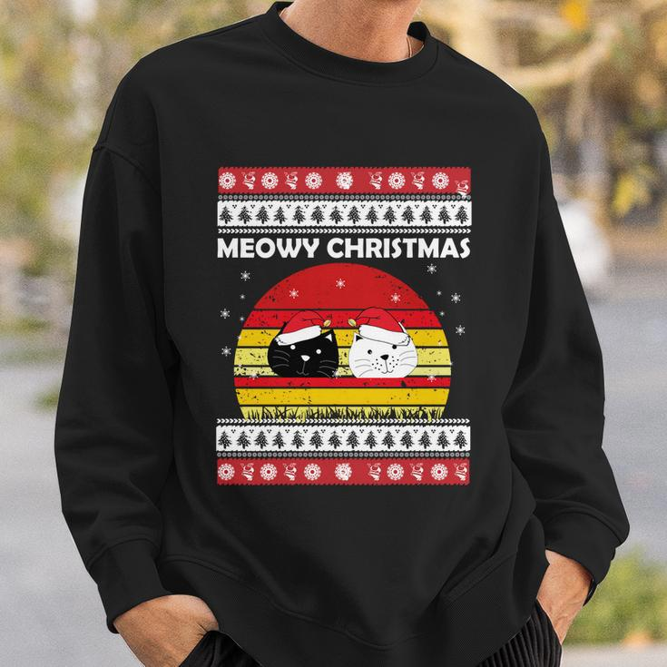 Meowy Cat Ugly Christmas Sweater Funny Gift Sweatshirt Gifts for Him
