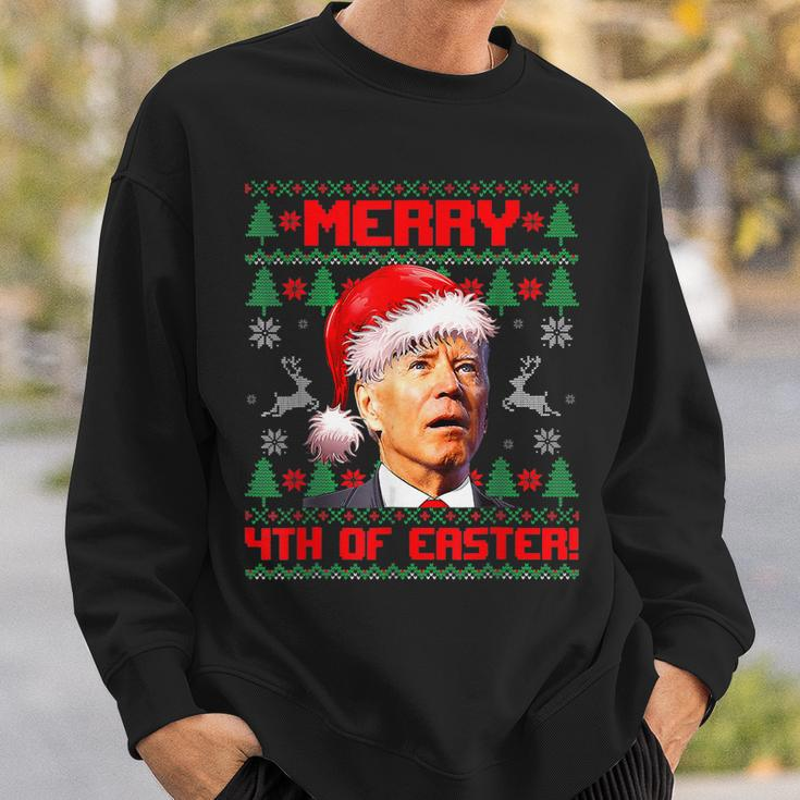 Merry 4Th Of Easter Funny Joe Biden Christmas Ugly Sweater V3 Men Women Sweatshirt Graphic Print Unisex Gifts for Him