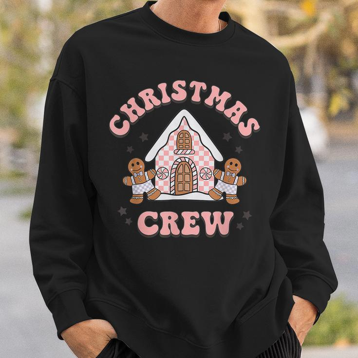 Merry Christmas Crew Gingerbread House Xmas Vibes Men Women Sweatshirt Graphic Print Unisex Gifts for Him