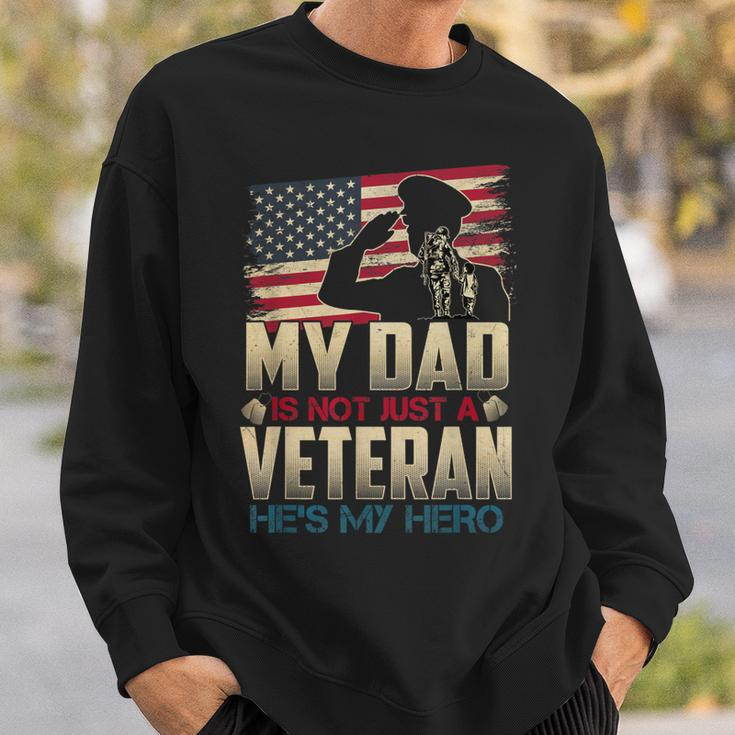 Military Family Veteran Support My Dad Us Veteran My Hero V2 Men Women Sweatshirt Graphic Print Unisex Gifts for Him