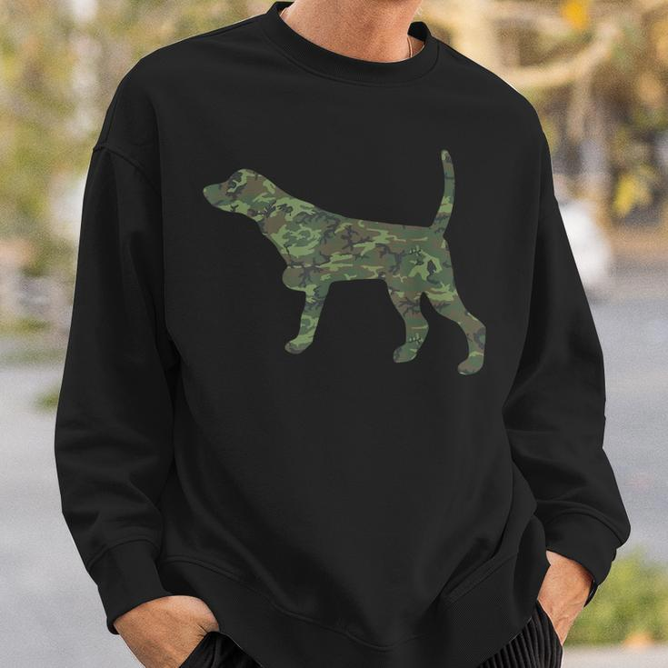 Military Pointer Camo Print Us Dog Pet Veteran Men Gift Men Women Sweatshirt Graphic Print Unisex Gifts for Him