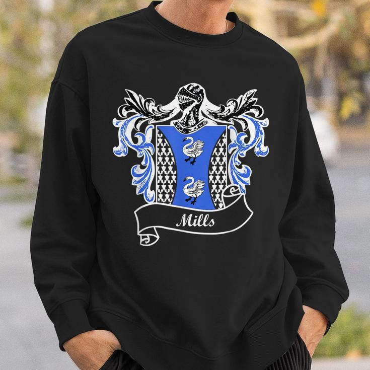 Mills Coat Of Arms Surname Last Name Family Crest Men Women Sweatshirt Graphic Print Unisex Gifts for Him