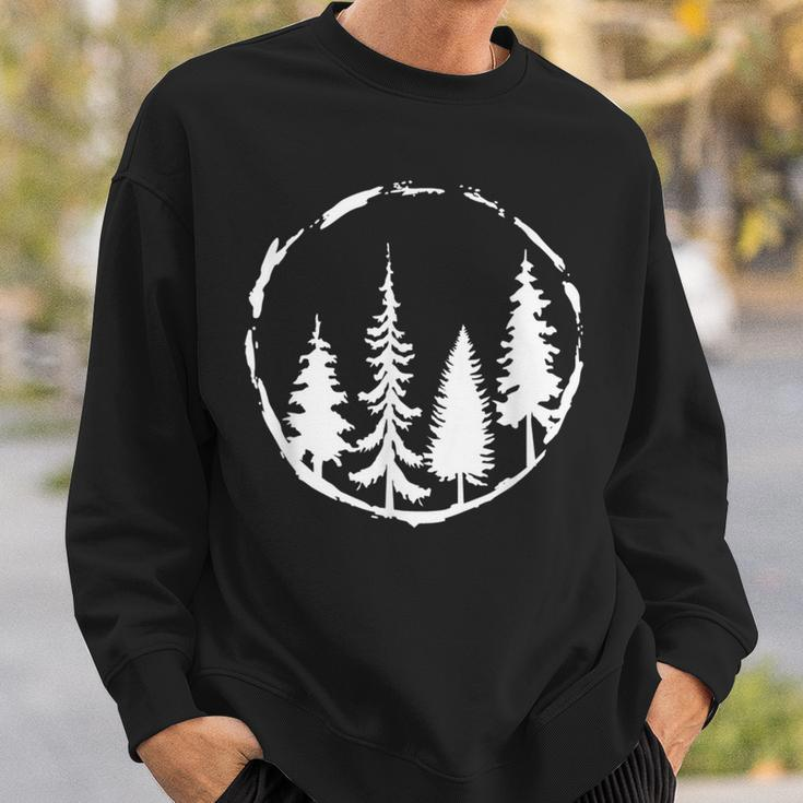 Minimalist Tree Design Forest Outdoors And Nature Graphic Sweatshirt Gifts for Him